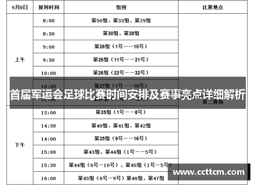 首届军运会足球比赛时间安排及赛事亮点详细解析